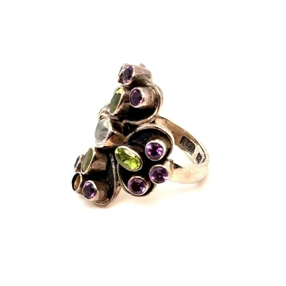 Nicky Butler 925‎ Multistones Ring (Missing 1 Stone)